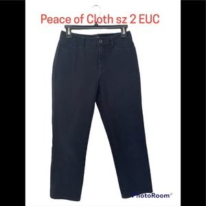 Peace of Cloth Pants Navy Blue sz 2 EUC Soft Stretchy Denim Modest
